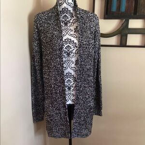 Mavi Black and White Cardigan Sweater Chunky Knit